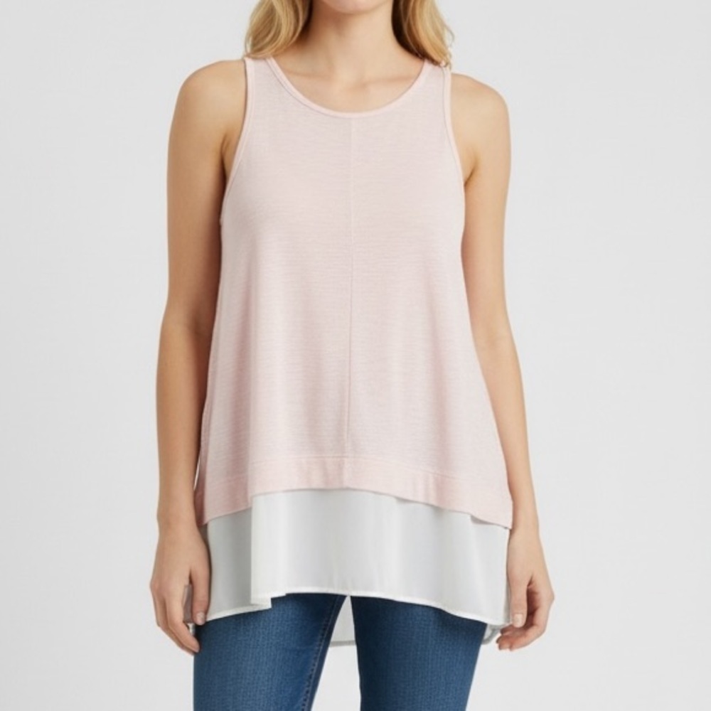 🌸 J.Crew Blush Pink Layered Tank Top – Size Medium 🌸